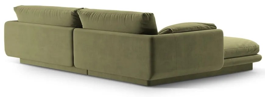 Colțar verde deschis cu tapițerie din catifea (cu colț pe partea dreaptă/cu șezlong) Torino – Micadoni
