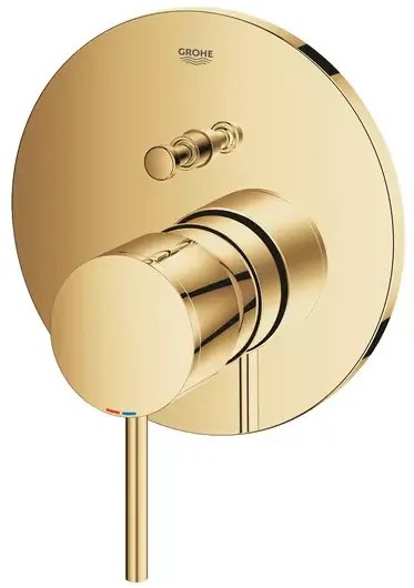 Baterie cada - dus incastrata Grohe Atrio auriu lucios Cool Sunrise fara corp ingropat