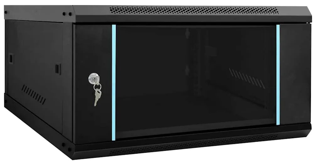 vidaXL Dulap de rețea cu depozitare Negru 60 x 60 x 35 cm Oțel