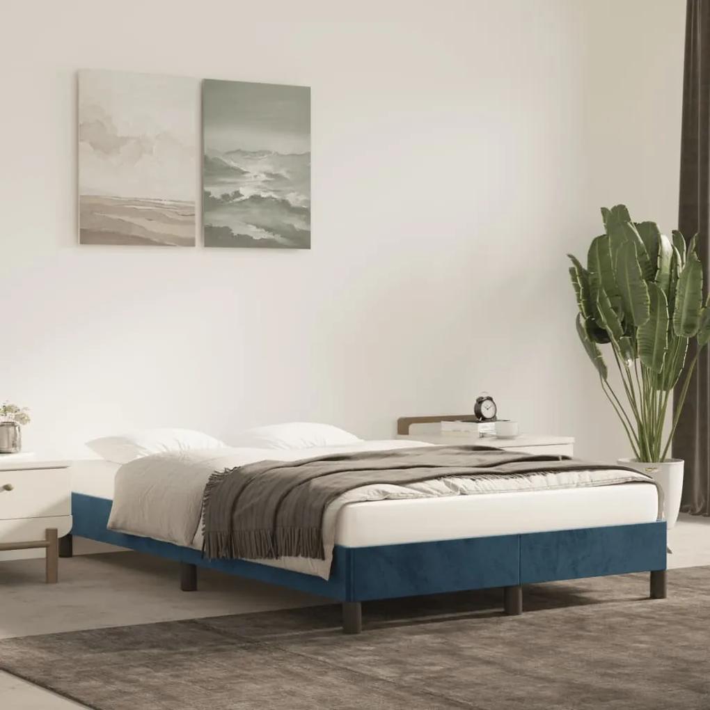 346968 vidaXL Cadru de pat, albastru închis, 120x200 cm, catifea