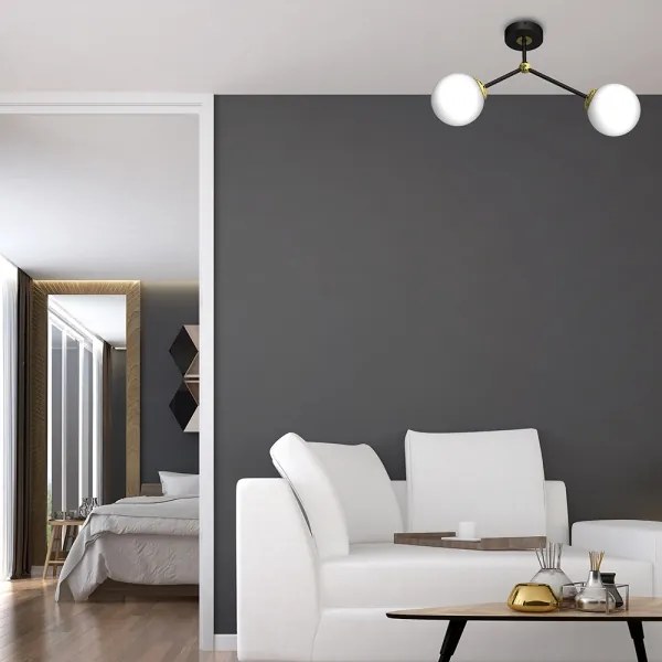 Lustră aplicată JOY 2xE14/40W/230V negru/aurie