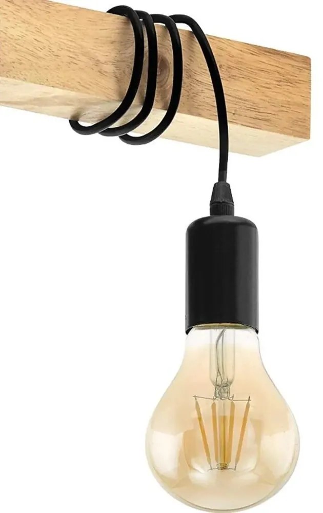 Lampă suspendată în stil rustic cu trei lămpi