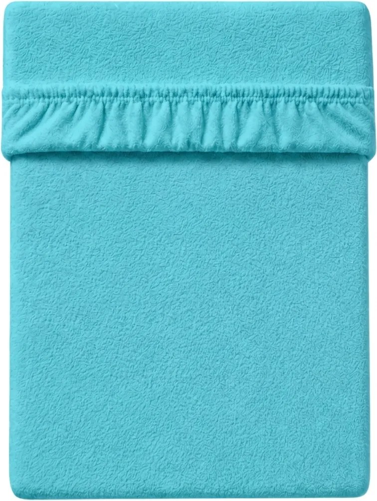 Cearsaf elastic din fleece MOLTON turcoaz 90 x 200 cm