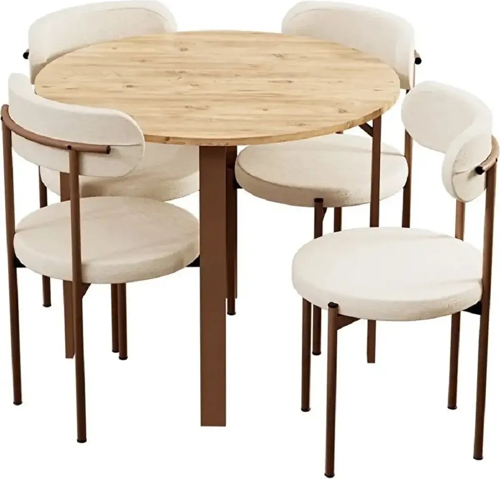 Set masa Onita rotund cu 4 scaune  90 cm