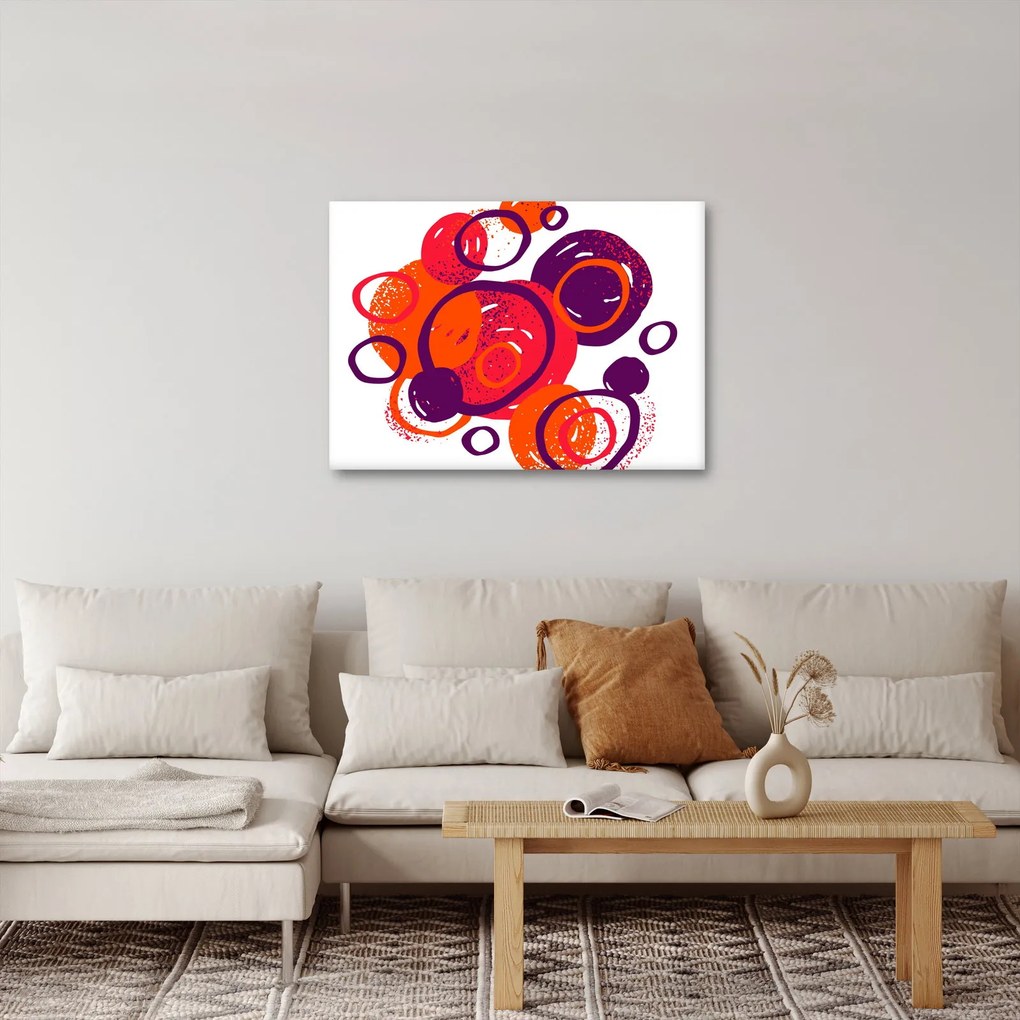 Tablou - Motiv cercuri în culori calde (70x50 cm)
