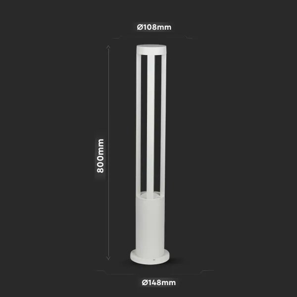 Lampă LED de exterior LED/10W/230V 80cm 3000K IP65 albă