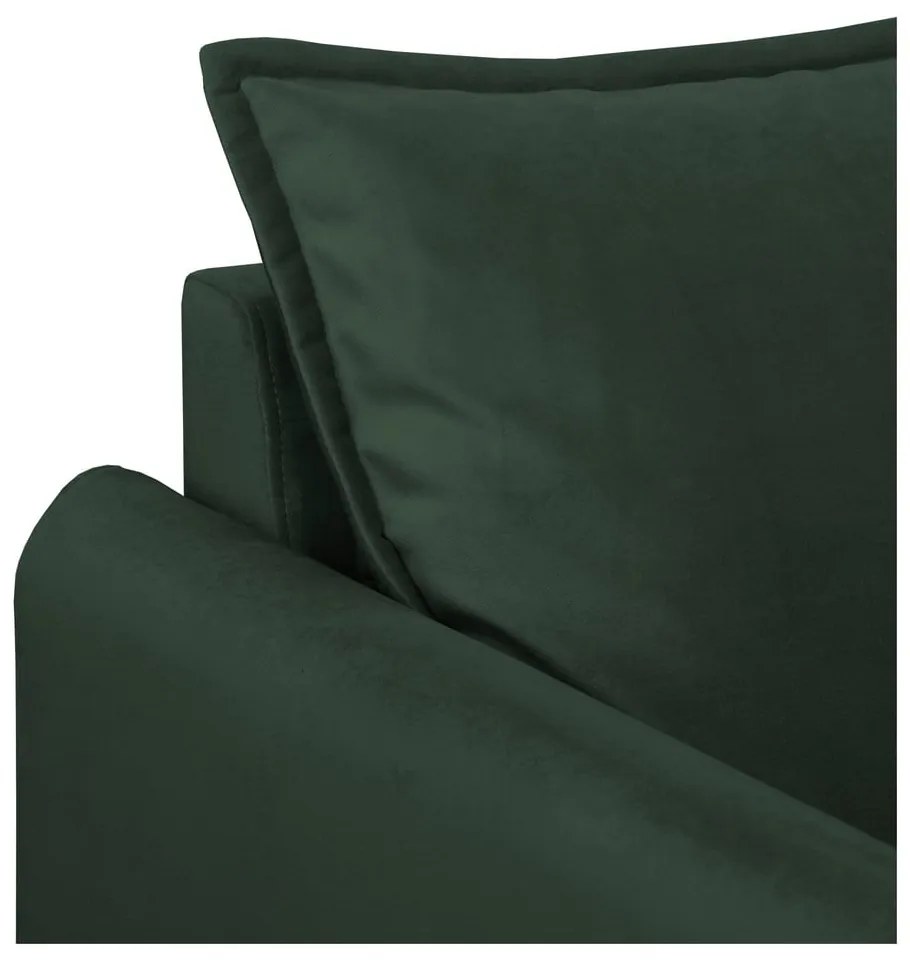 Canapea verde-închis cu tapițerie din catifea 138 cm Juli – Ropez