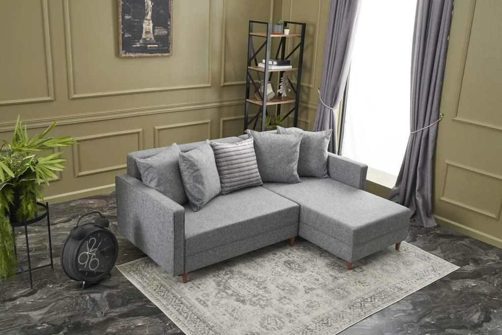 Canapea extensibilă de colț Aydam Right - Light Grey