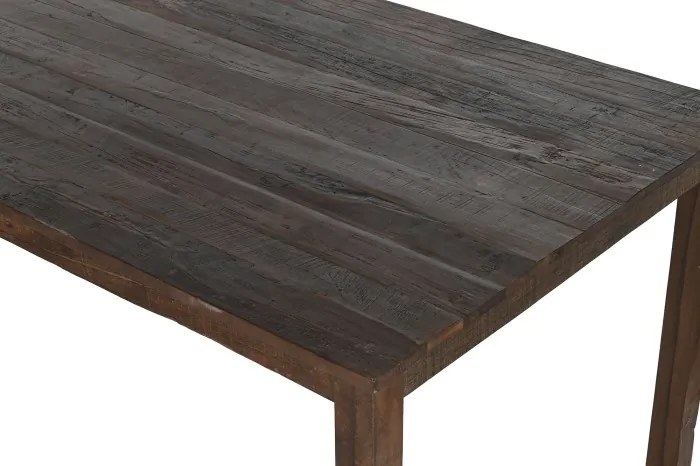 Masă dining din lemn reciclat, maro, 10 locuri, cu picioare drepte, 76 x 200 x 100 cm, „Maren”