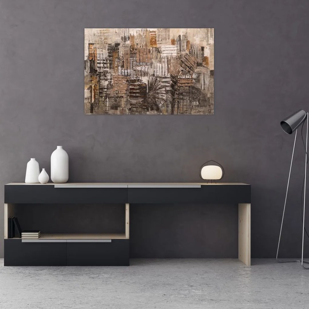 Tablou - Abstract, nuanțe maro (90x60 cm)