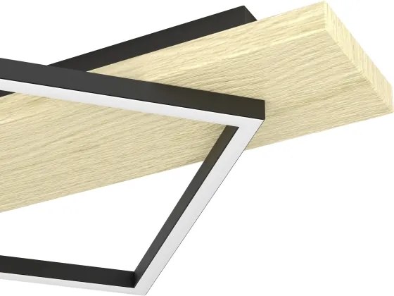 Eglo 901931 - Plafonieră LED BOYA 2xLED/13W/230V + LED/16W negru/bej