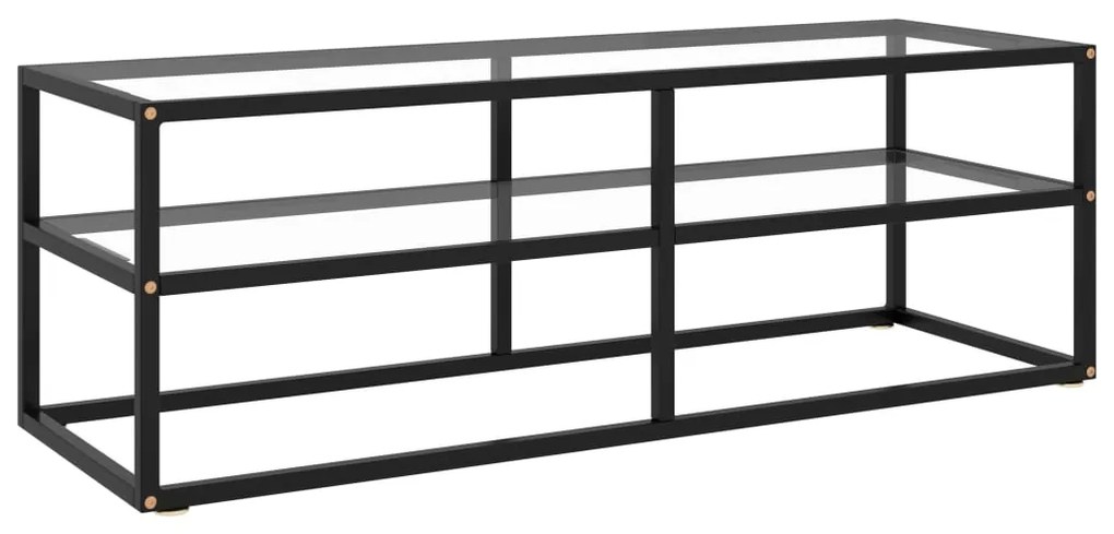 vidaXL Comodă TV, cu sticlă securizată, negru, 120 x 40 x 40 cm