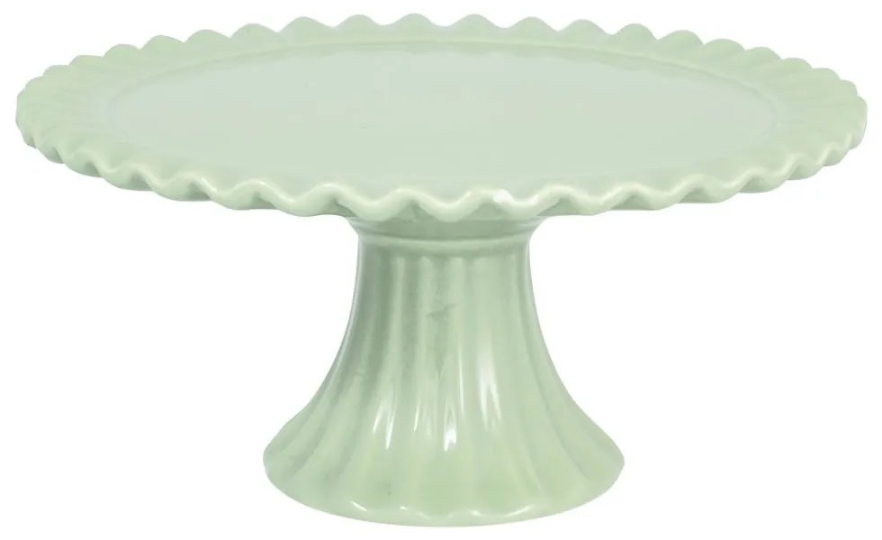 Platou cu picior din ceramică Green Gate Columbine, ø 20 cm, verde