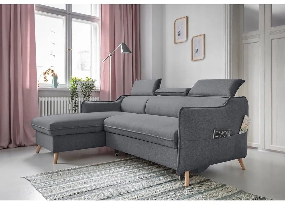 Colțar gri închis extensibil (cu colț pe partea stângă ) Sweet Harmony – Miuform