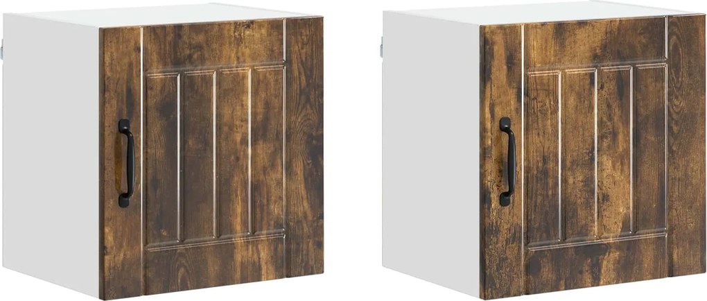 vidaXL Dulap de bucătărie 2 pcs Stejar fumuriu 40 x 31 x 40 cm