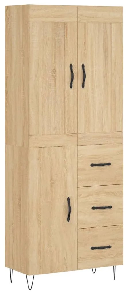 3199844 vidaXL Dulap înalt, stejar sonoma, 69,5x34x180 cm, lemn compozit