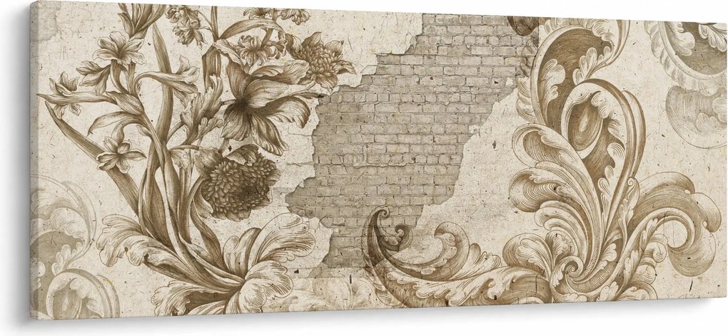 Tablou - Perete cu flori (120x50 cm)