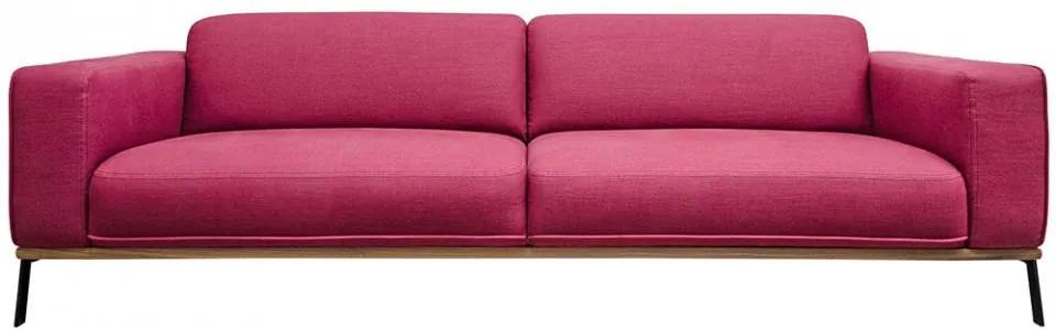 Canapea roz din in si metal pentru 3 persoane Bee