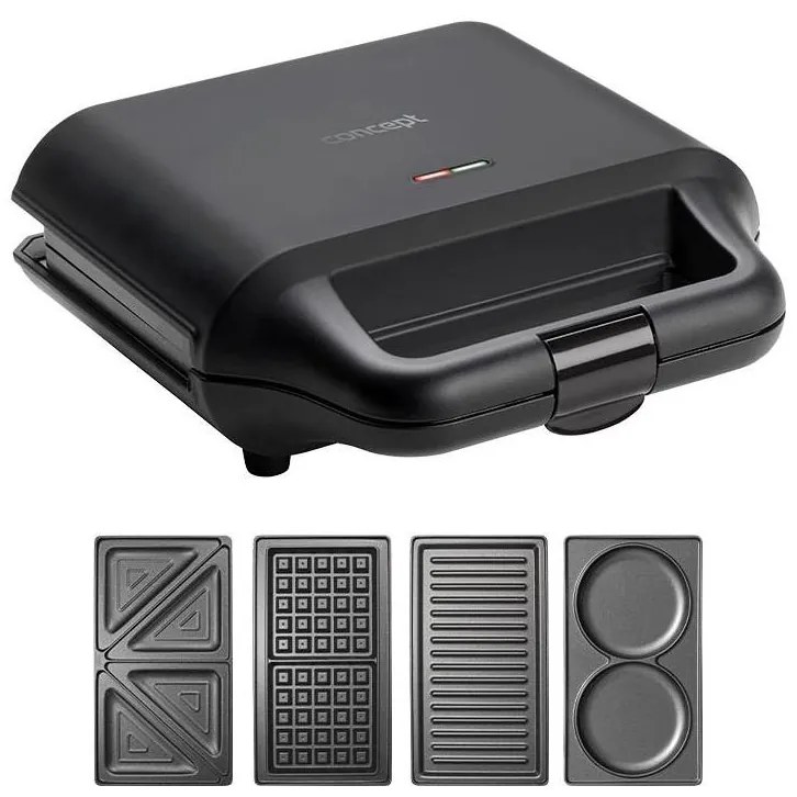 Aparat de sandvici Concept SV3055 4 în 1 700W/230V negru