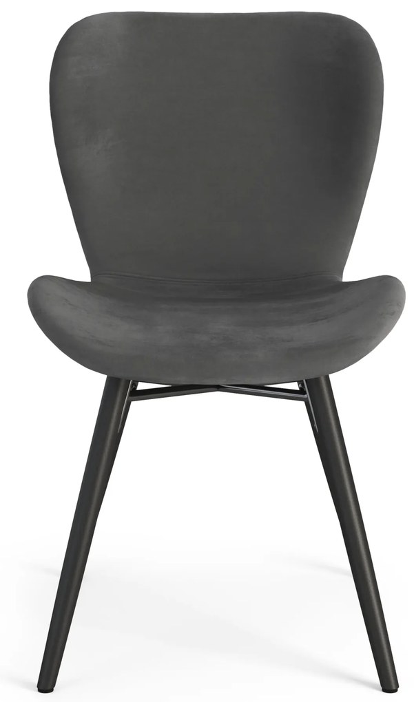 MAZZONI EXPORT ALTEA Velură Gri închis/picioare negre - MODERNE PENTRU LIVING/SUFRAGERIE/BUCĂTĂRIE/BIROU CATIFEA