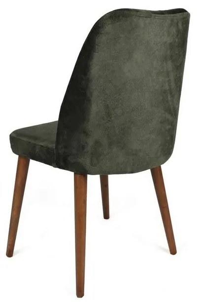 Set de scaune de sufragerie Alfa Khaki and Walnut,2 buc.