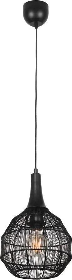 Lustră negru-mat cu abajur din metal Soraya – Trio