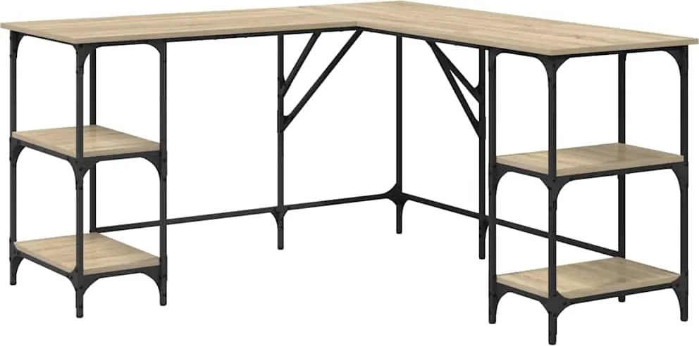 vidaXL Birou, stejar sonoma, 139x139x75 cm, lemn prelucrat