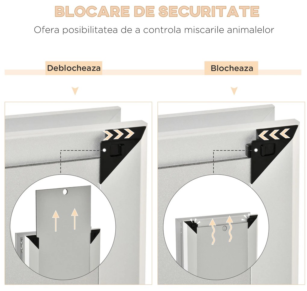 PawHut Ușă Basculantă pentru Acces Ușor al Animalelor de Companie, Montaj Simplu, 25.2x6.5x34.2cm | Aosom Romania