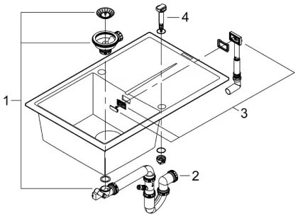 GROHE 31639AP0 - Chiuvetă K400 780 × 500 mm piatră/negru