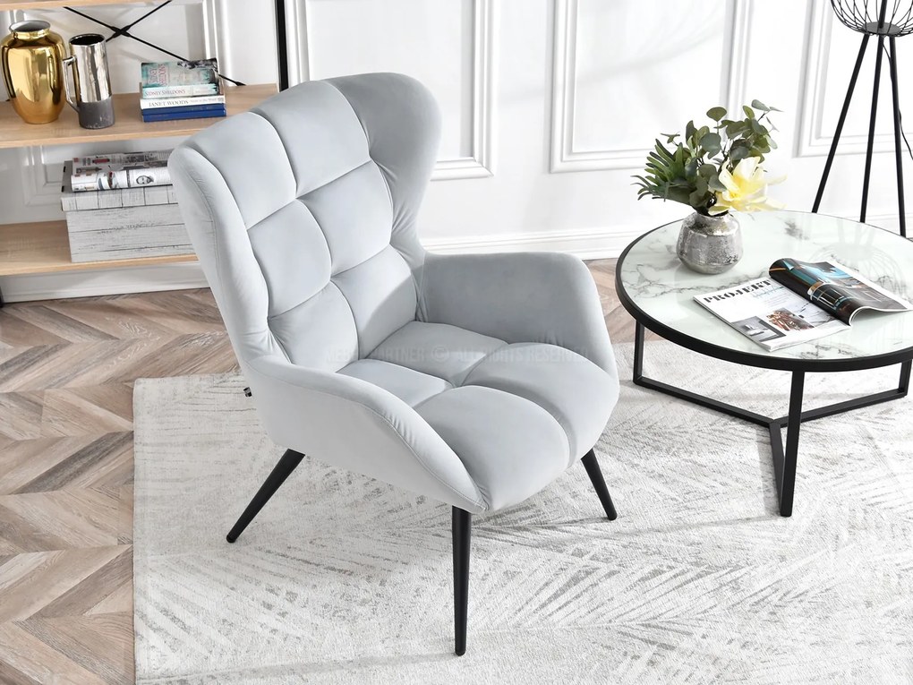 Fotoliu Kikino (gri + negru). Promo -16%. 1110127