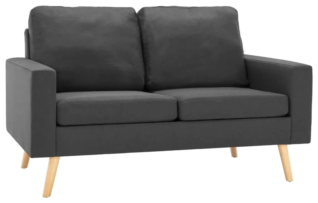 288704 vidaXL Canapea cu 2 locuri, gri închis, material textil