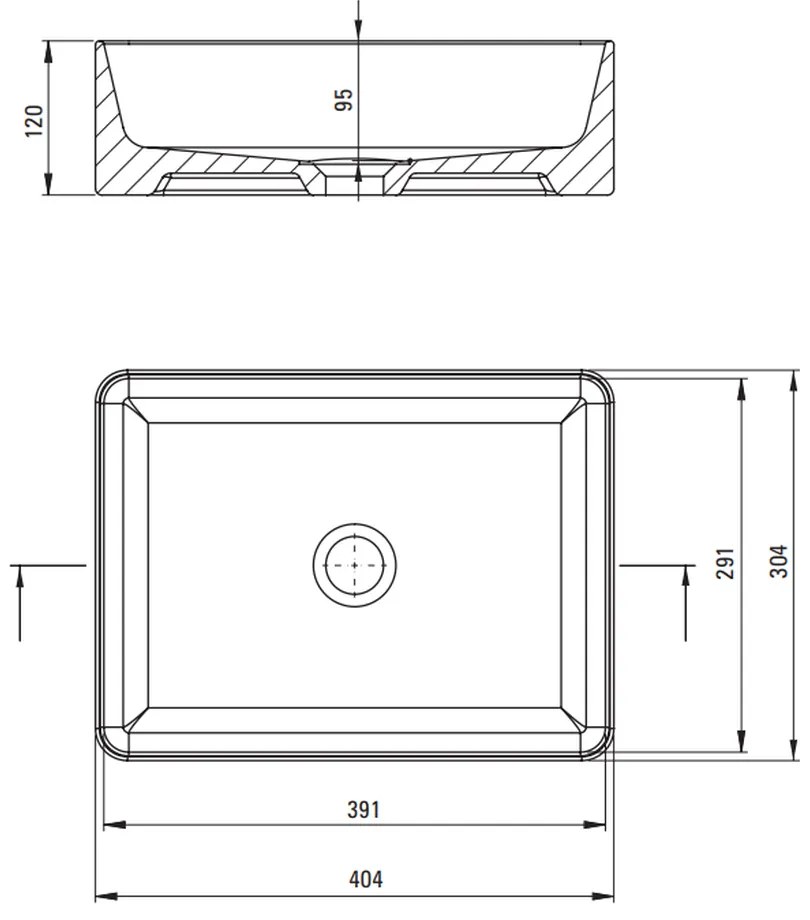 Lavoar baie pe blat alb 40 cm, dreptunghiular, Deante Jasmin