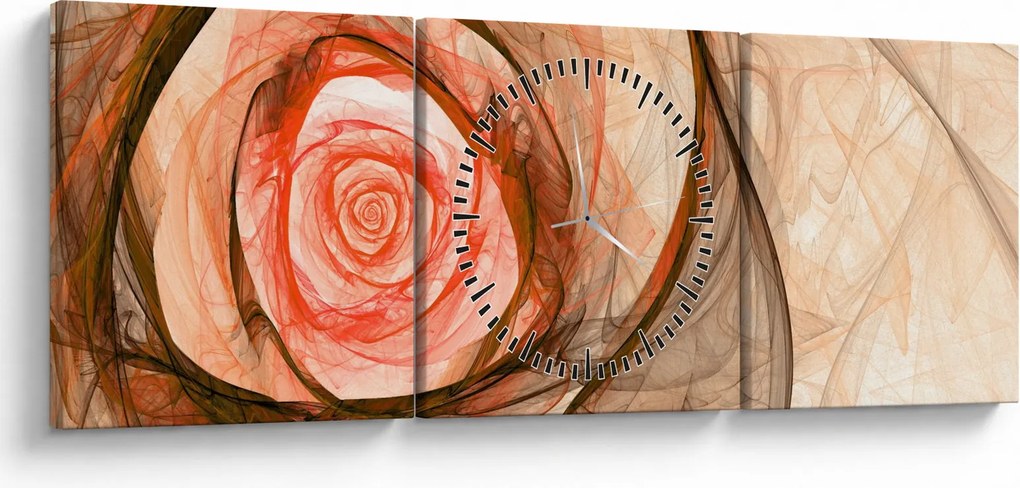 Tablou - Trandafir sufletului artistic (cu ceas) (90x30 cm)