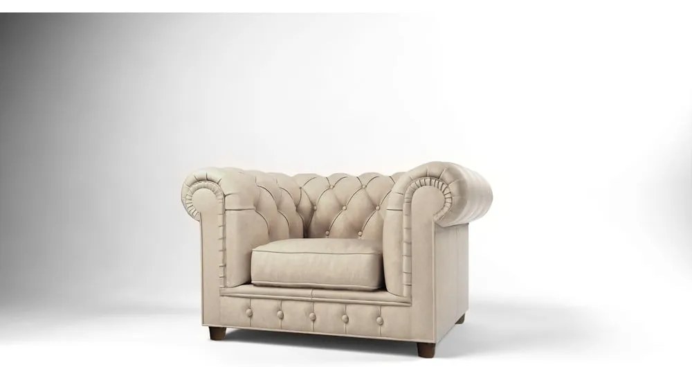 Fotoliu crem cu tapițerie din catifea Cambridge – Ropez