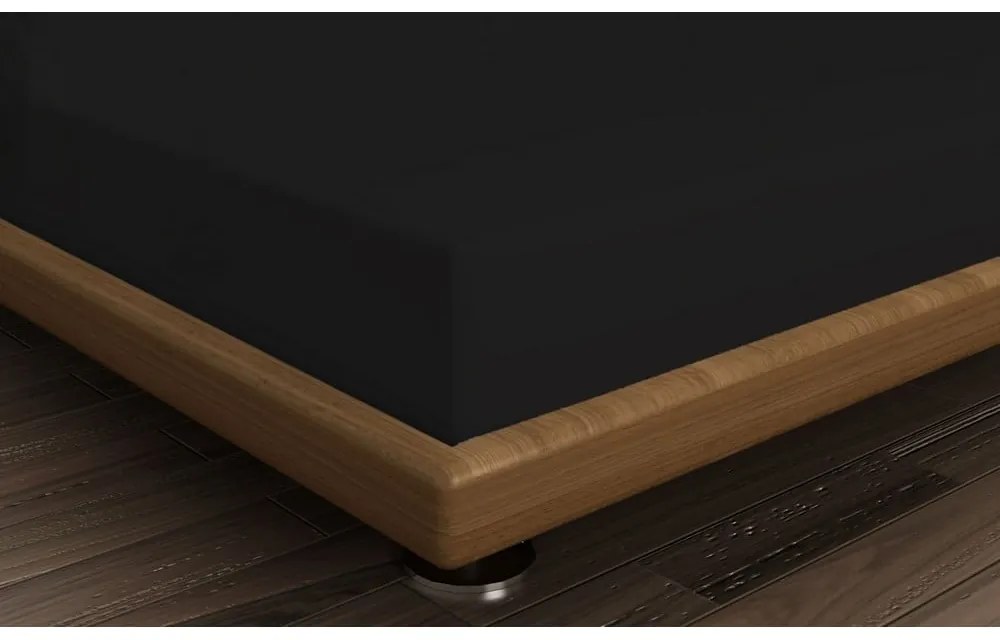 Cearceaf negru din bumbac cu elastic 140x200 cm – Mijolnir