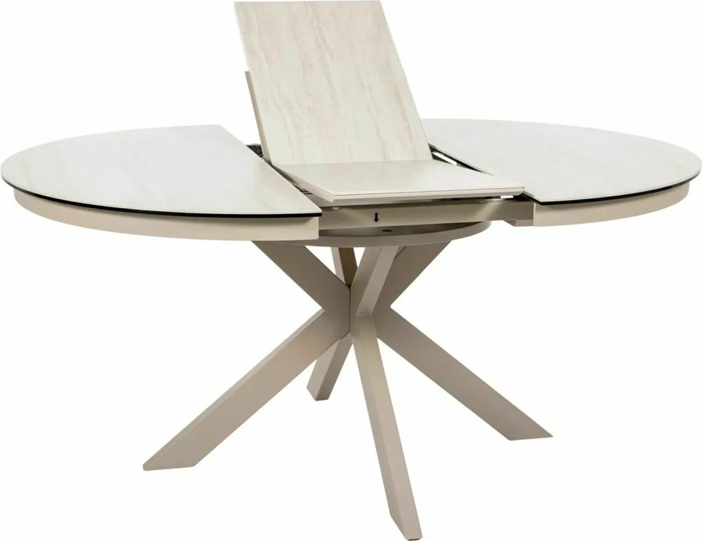 Masa extensibila Porto Ceramic bej mat/cașmir L120-160xl120 cm