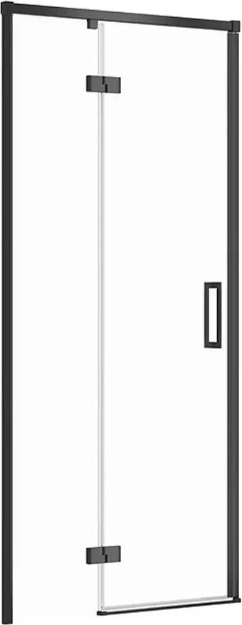 Usa de nisa batanta Cersanit Larga 90 cm sticla 6 mm negru stanga