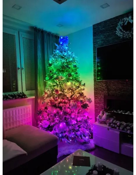 Luminițe LED colorate Twinkly pentru pomul de Crăciun 48m RGB 600LED