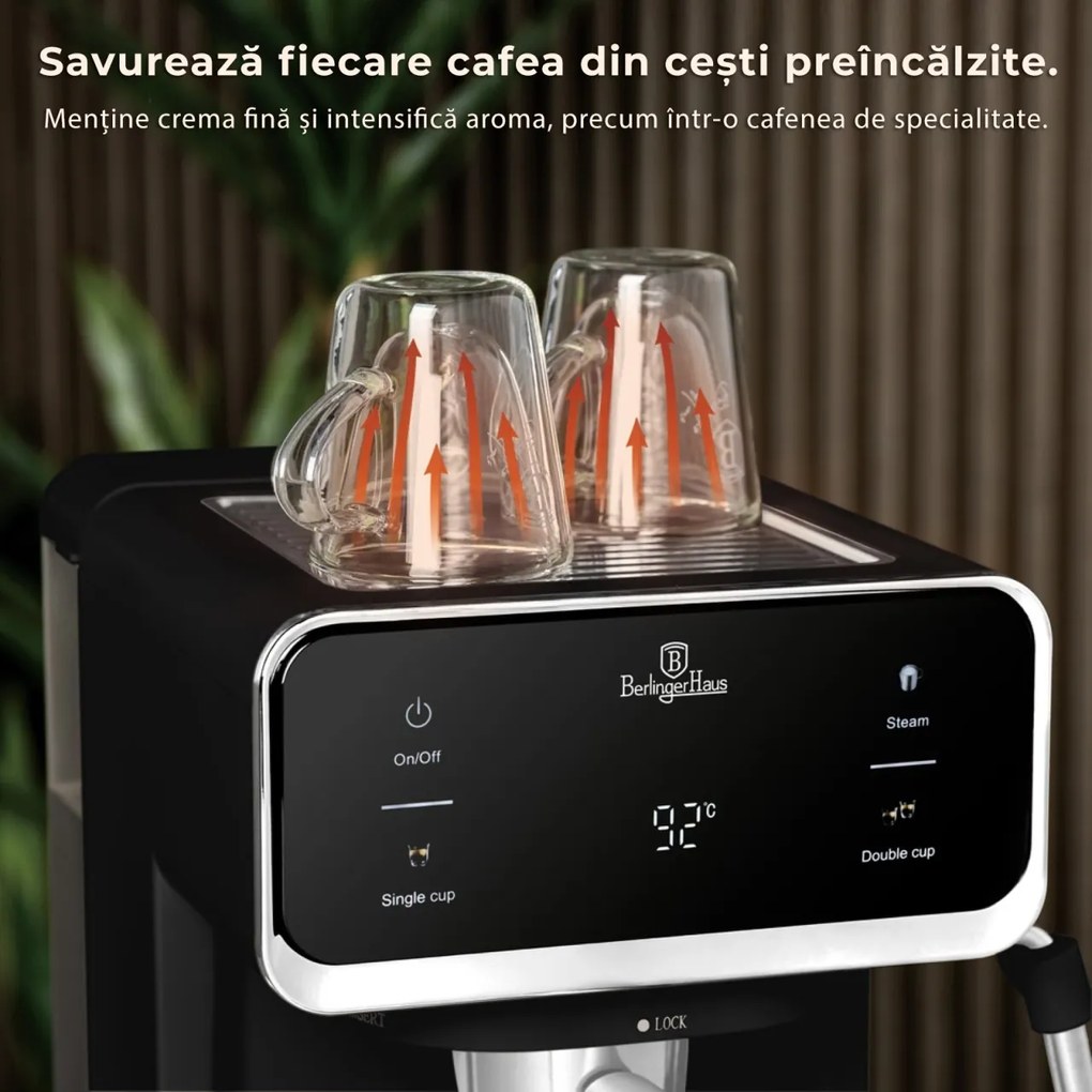 Espressor digital 3 in 1 Matte Black Berlinger Haus BH/9851
