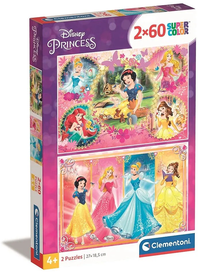 Prințesele Disney Doers Puzzle de 2x60 de piese Clementoni