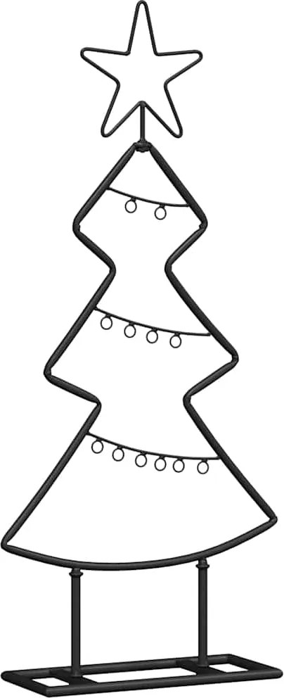 vidaXL Pom de Crăciun din metal cu suport Negru 60 cm Oțel