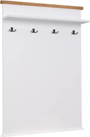 Panou cuier GALINEO 04 – 99x22x143.5 cm – Alb / Stejar natural