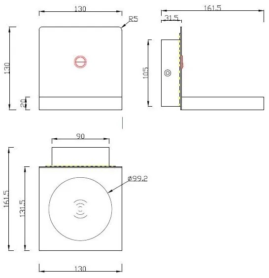 Aplica LED, incarcator wireless ZANZIBAR alb