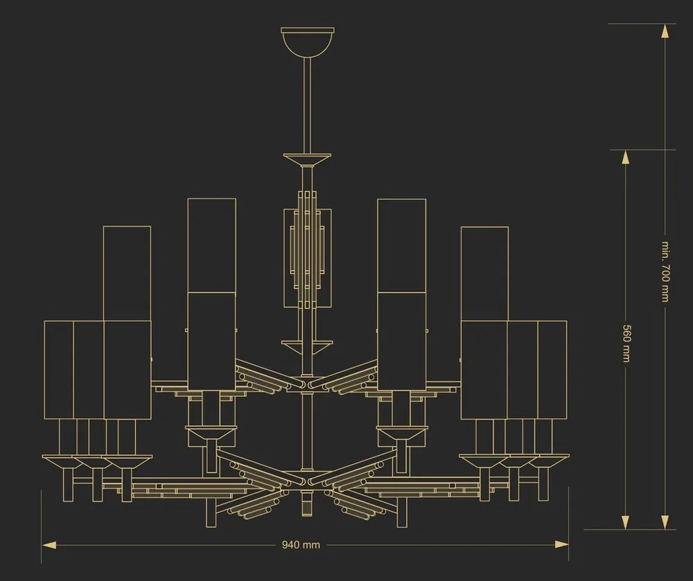 Candelabru 15 brate realizat manual Fellino