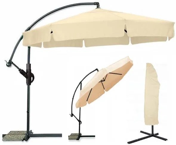 Umbrela de soare pliabila pentru gradina LEVI 300 cm, bej + ambalare gratuită