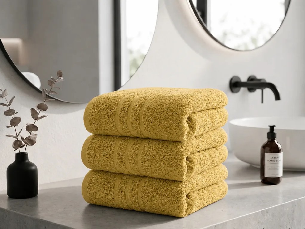 Prosop CLASSIC COLOR 50 x 100 cm mustar, 100% bumbac