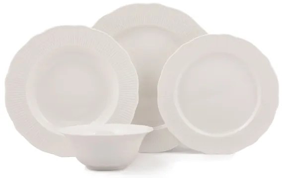 Set veselă 24 piese, porțelan alb