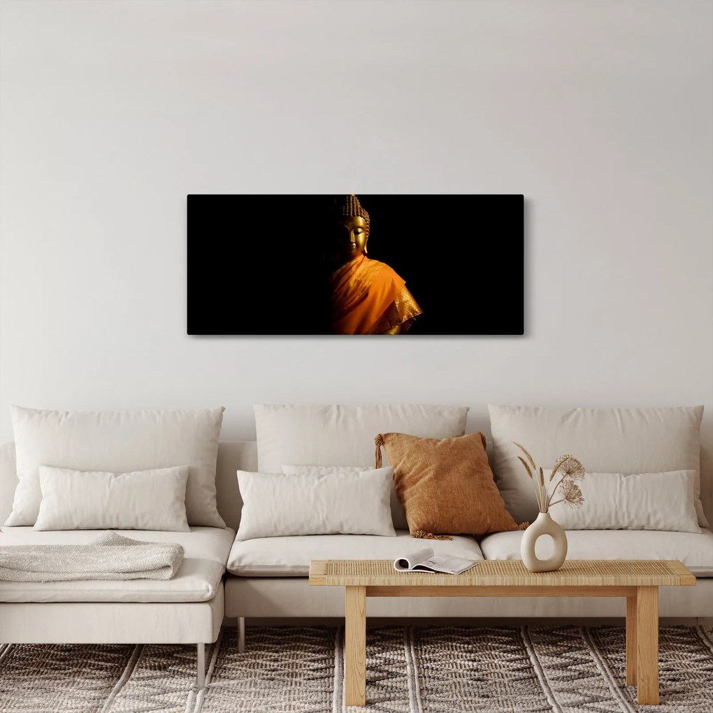 Tablou - Statuia lui Buddha de aur (120x50 cm)
