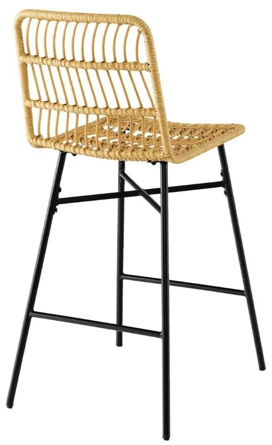 Scaune de bar din ratan sintetic, set de 2