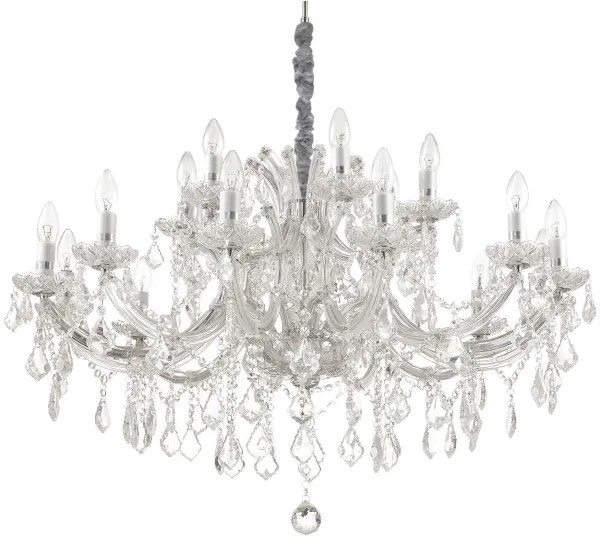 Lustră de cristal pe cablu Ideal Lux NAPOLEON 18×E14/40W/230V